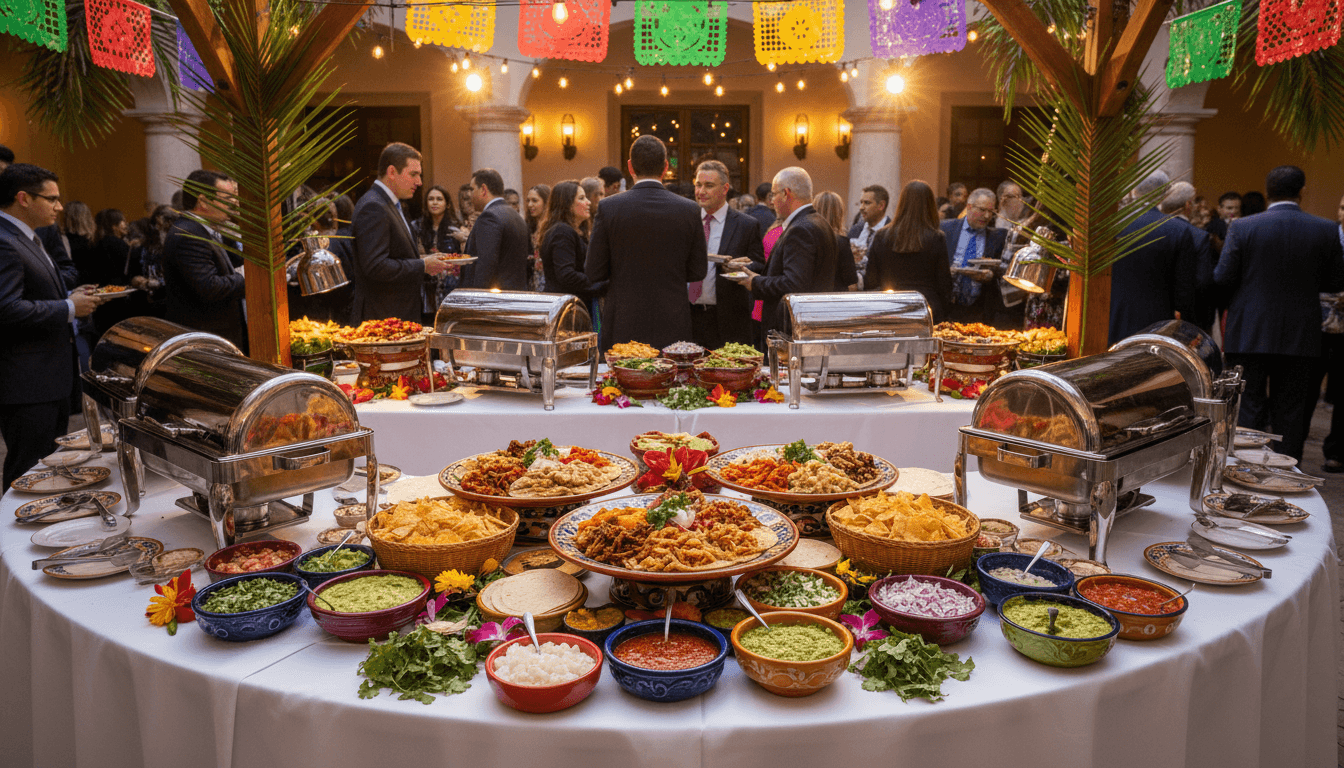 Professional Mexican food catering setup for events